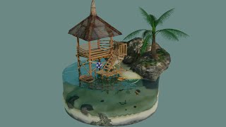 Shack diorama in blender app. screenshot 4