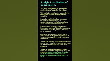 Straight Line Method of Depreciation - Depreciation  #shorts