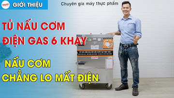 Tủ Nấu Cơm Điện Gas 6 Khay: tự động cấp nước, điều chỉnh nhiệt độ (NS-THVNCĐ6K) • Điện máy NEWSUN