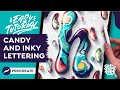 Procreate  how to create candy and inky lettering effects freebie