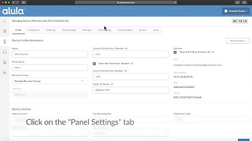 AlulaConnect BAT-Connect Tutorial 6: Panel Settings