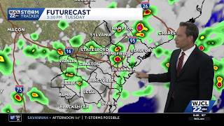 Umbrella on standby...the timing of a few thunderstorms for Coastal Georgia, Lowcountry