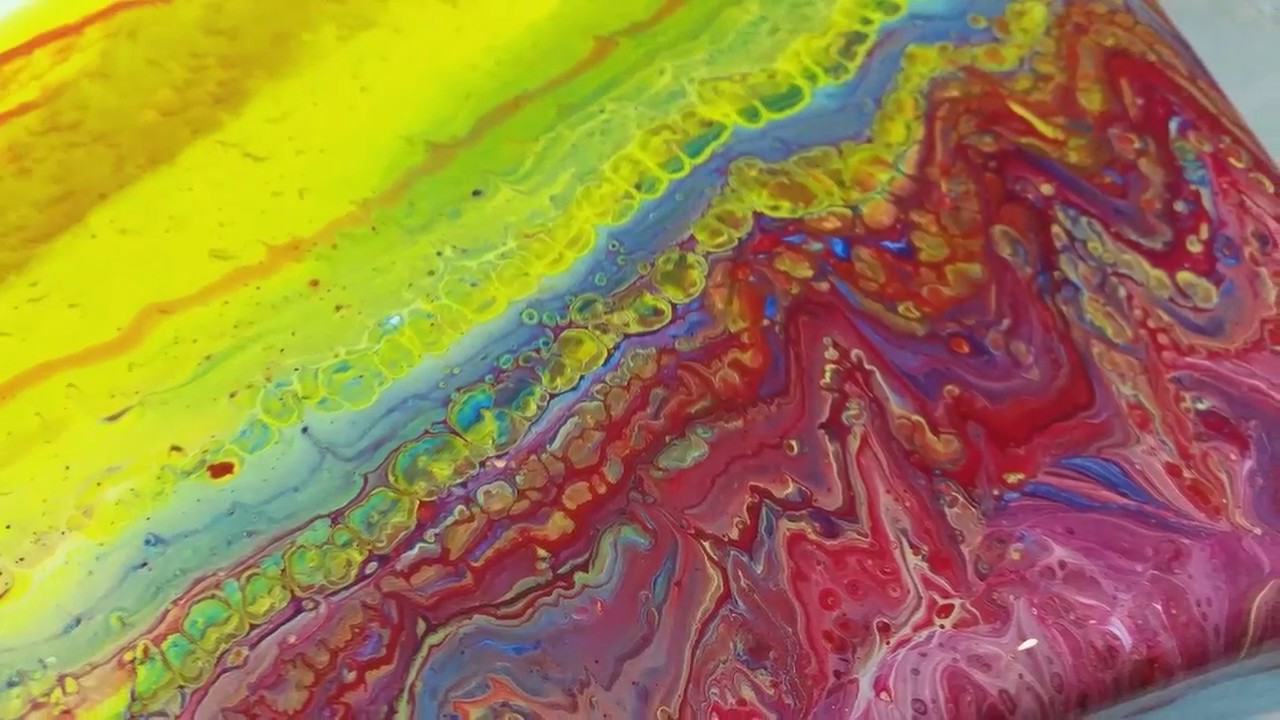 1 - Acrylic pour trial flip cup CYM with negative space # ...