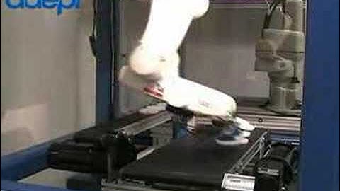 Inverted Adept Viper robot in a pick-and-place demo