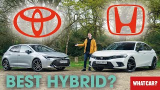 Toyota Corolla vs Honda Civic review - what's the BEST hybrid car? | What Car?