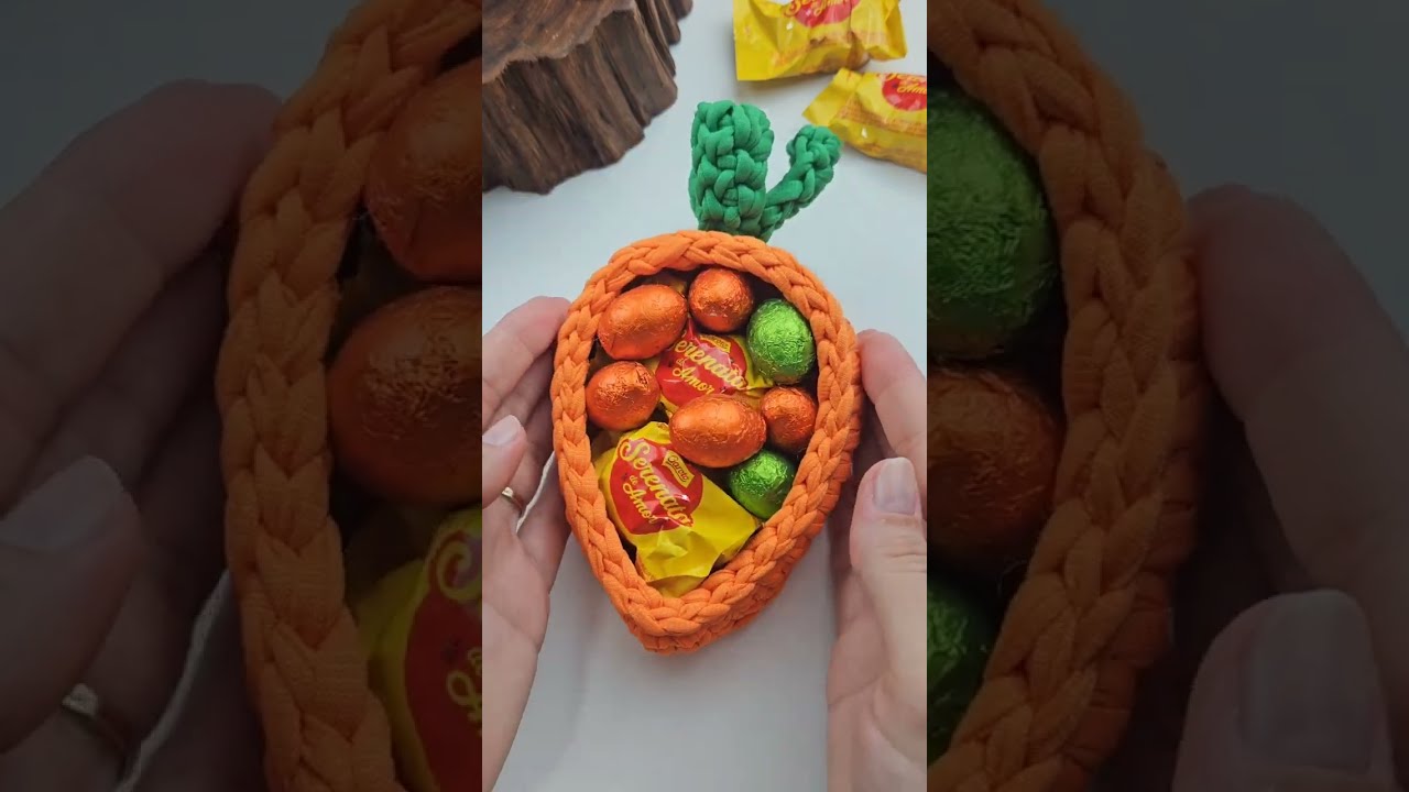 Cachepô Cenoura em Crochê