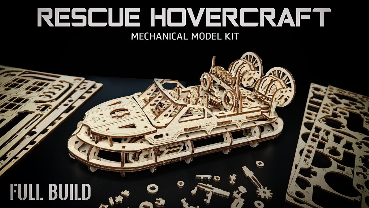 Assembly Rescue Hovercraft Model | Ugears | Speed Build & Review | ASMR