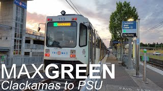 TriMet MAX Ride - Green Line from Clackamas Town Center to PSU on a Bombardier Type 1