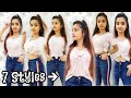 1T-shirt 7Ways||How to style Tshirt in different ways||by #styledstock