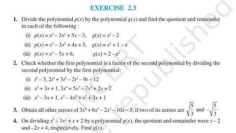 Exercise 2.3 Class 10 maths