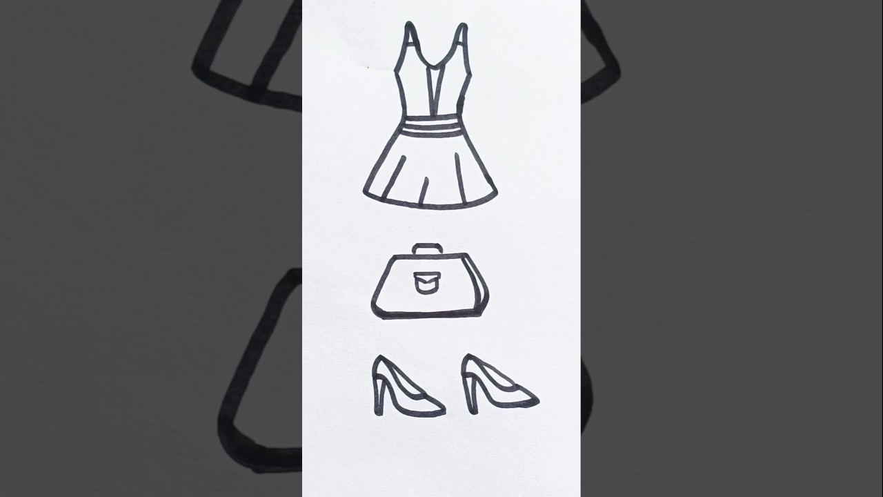 dress purse and high hill drawing easy 