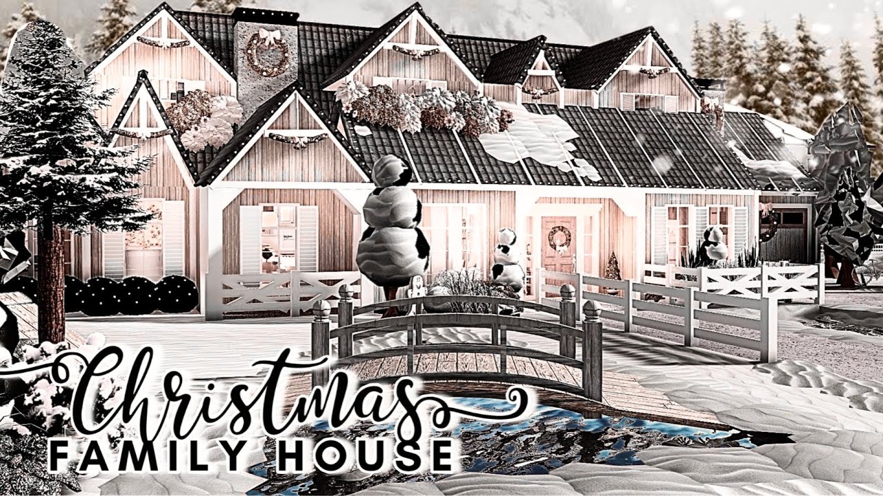BLOXBURG: One Story Christmas Family House | speedbuild + tour ♡ - YouTube