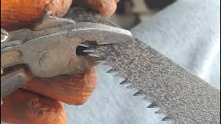 Handsaw Sharpening using an electric motor / Paano mag hasa ng lagari gamit ang electric motor