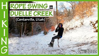 Hiking Duelle Creek in winter to the infamous Rope Swing! (Dec. 2020). Also, I slipped on the ice.