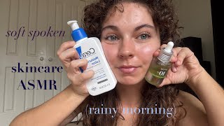 ASMR morning skincare 🧼 (soft spoken, rain sounds)  screenshot 3
