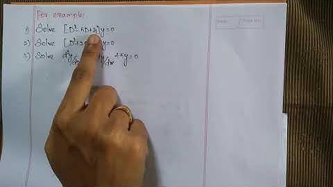 Linear differential equations with constant coefficients | some basic problems | Tamil