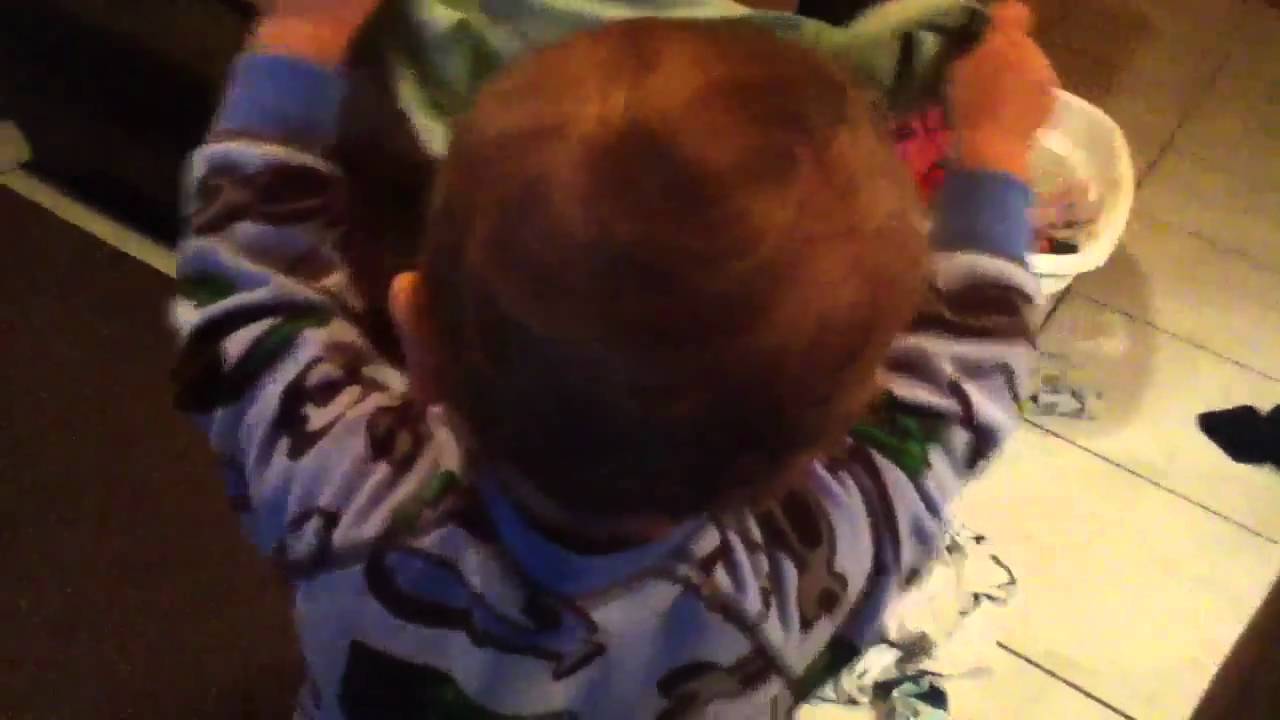 Toddler playing with underwear on his head YouTube