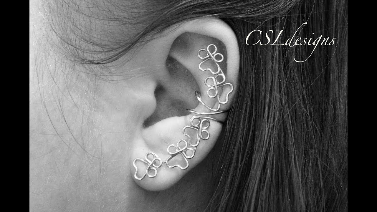 Paw prints wirework ear cuff