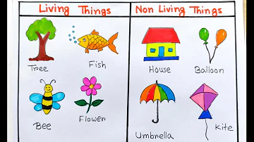 Beautiful Living things drawing easy | How to non-living things for school | Living and non living