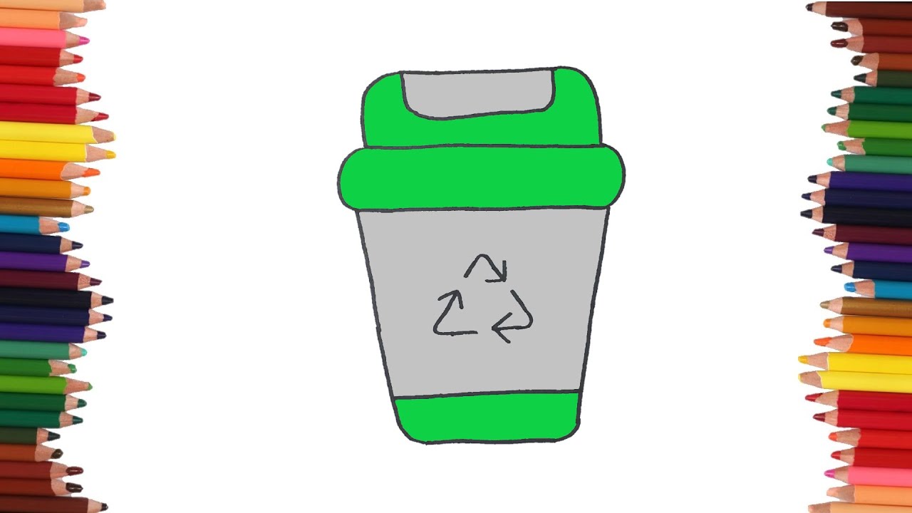 como dibujar un bote de basura | Dibujos faciles - YouTube