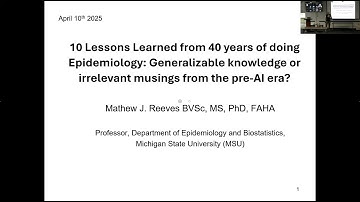 Seminar SERIES - Mat Reeves, BVSc, PhD Valedictory