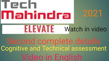 Tech Mahindra Elevate second round test-Cognitive&Technical assessment(2021)test pattern fulldetails