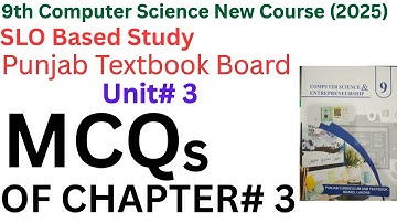 Chapter 3 – MCQs OF CHAPTER 3 | 9th Class Computer Sci 2025