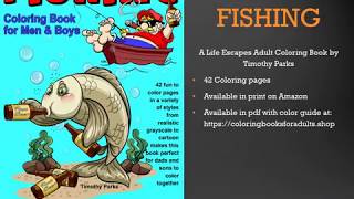 Fishing Coloring Book for Men & Boys Digital Download