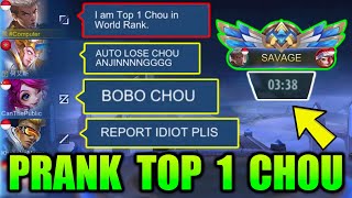 PRANK TOP 1 CHOU WORLD RANK | 3 Minutes SAVAGE !!! TEAM AUTO TOXIC