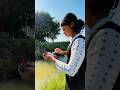 Unique hook fishing in our village girl using fish bait #fishing #canalfishing #shorts #girlfishing