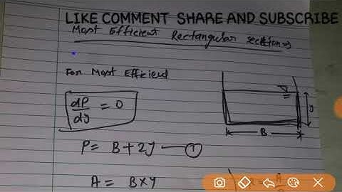 #MOST EFFICIENT RECTANGULAR CHANNEL SECTION  HHM (HYDRAULIC AND HYDRAULIC MACHINE)