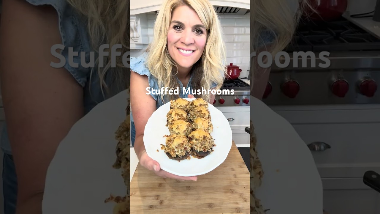 Cheesy Chicken Stuffed Mushrooms! 