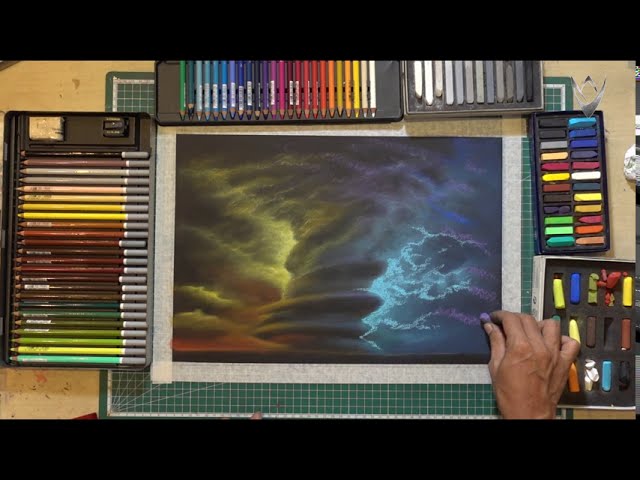 oil pastel in black paper｜TikTok Search