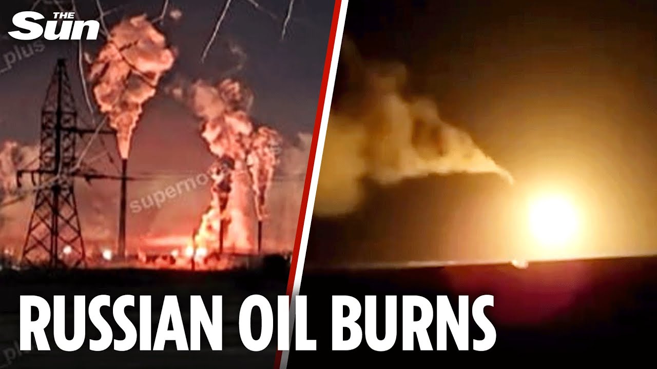 Russian oil plant IN FLAMES after Ukrainian drone attack in Rostov-on-Don