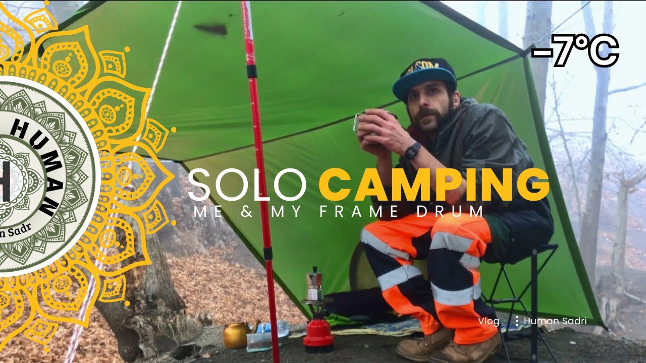 Solo hiking and camping in the mountains with heavy wind and snow ❄️ 🏕