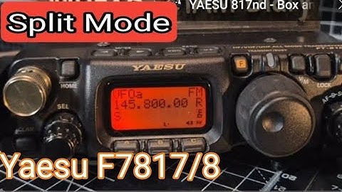 YAESU FT817/8 - Split Mode & Save to Memory