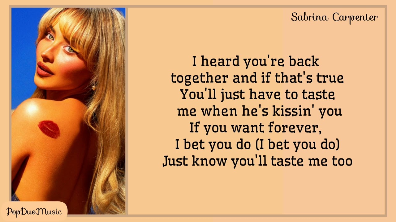 Sabrina Carpenter - Taste Lyrics | PopDuoMusic
