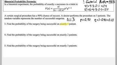 Math 209 : 4.3 #3 (Statistics Tutorial : Binomial Probability Formula)