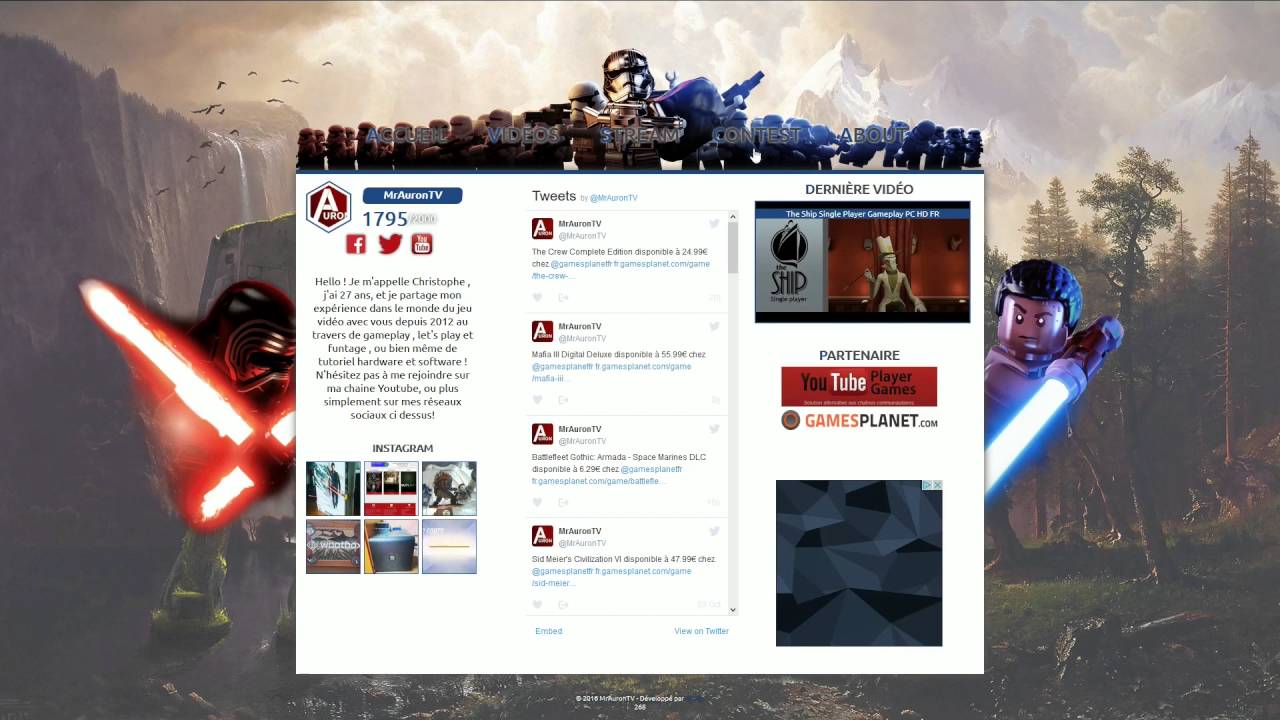 Concours Gratuit PC/PS4/XONE avec MyContest sur MRAURONTV.PRO HD FR