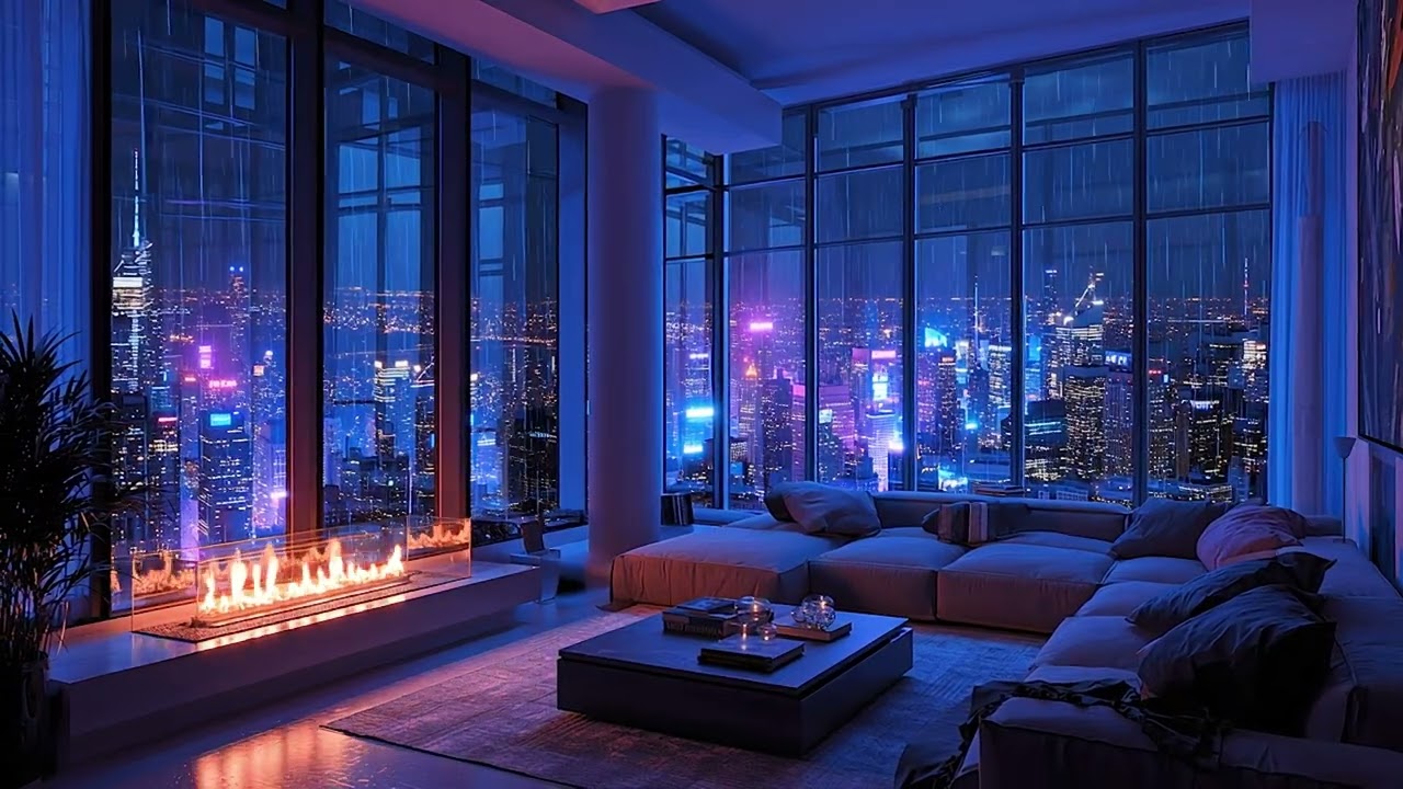 Lofi Cozy Space | Luxury NYC Penthouse Night | Chill-Beats for Study, Sleep, or Relaxation