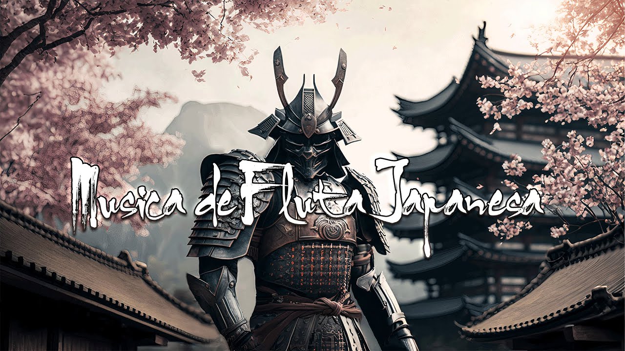 Templo Pacífico Japonés Jardín Zen con Música de Flauta Japonesa