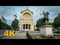 Walking Around Paroisse Saint Augustin, Quiet Summer in PARIS, France 4K