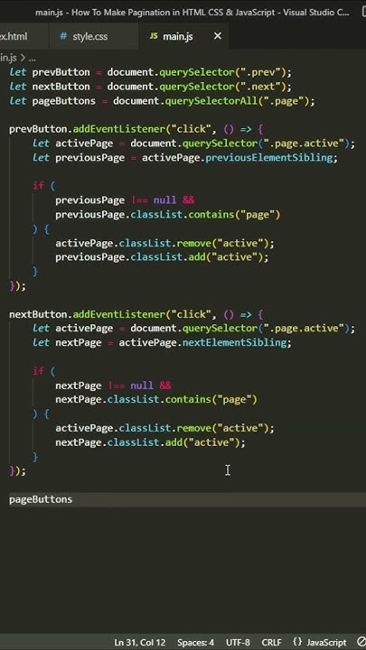 How To Make Pagination Using HTML CSS & JavaScript - YouTube
