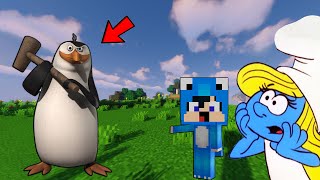 ماين كرافت لكن لقيت بطاريق مدغشقر يريد ان يأكل سنفورة 😨#ماين_كرافت #minecraft