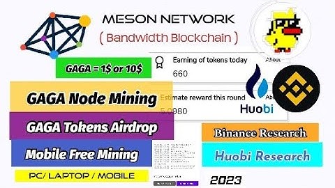 GAGA Node Mining | Mobile Mining | Meson Network | GAGA Token Airdrops 2023 | Part-1