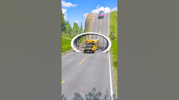 School Bus vs Drain Pipe - BeamNG.Drive