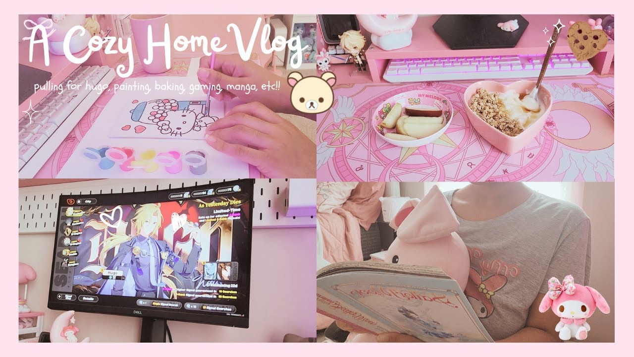 a cozy home vlog 🍮☆ pulling for hugo, painting, baking, gaming, and more!
