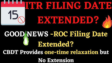 ITR Due Date Extended? ROC Filing Due Date Extended? #ITR