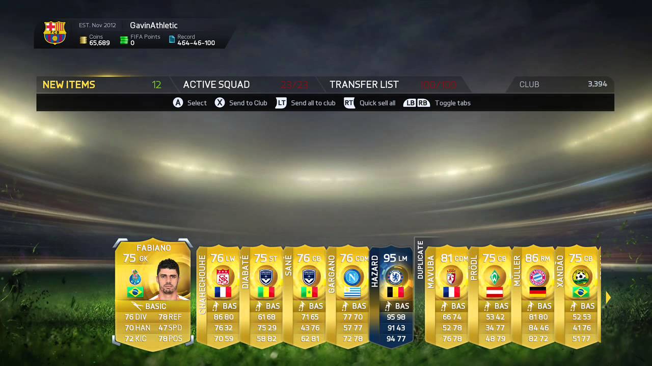 FIFA 15 EDEN HAZARD TOTS IN A PACK