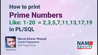 How to print prime numbers by PL/Sql